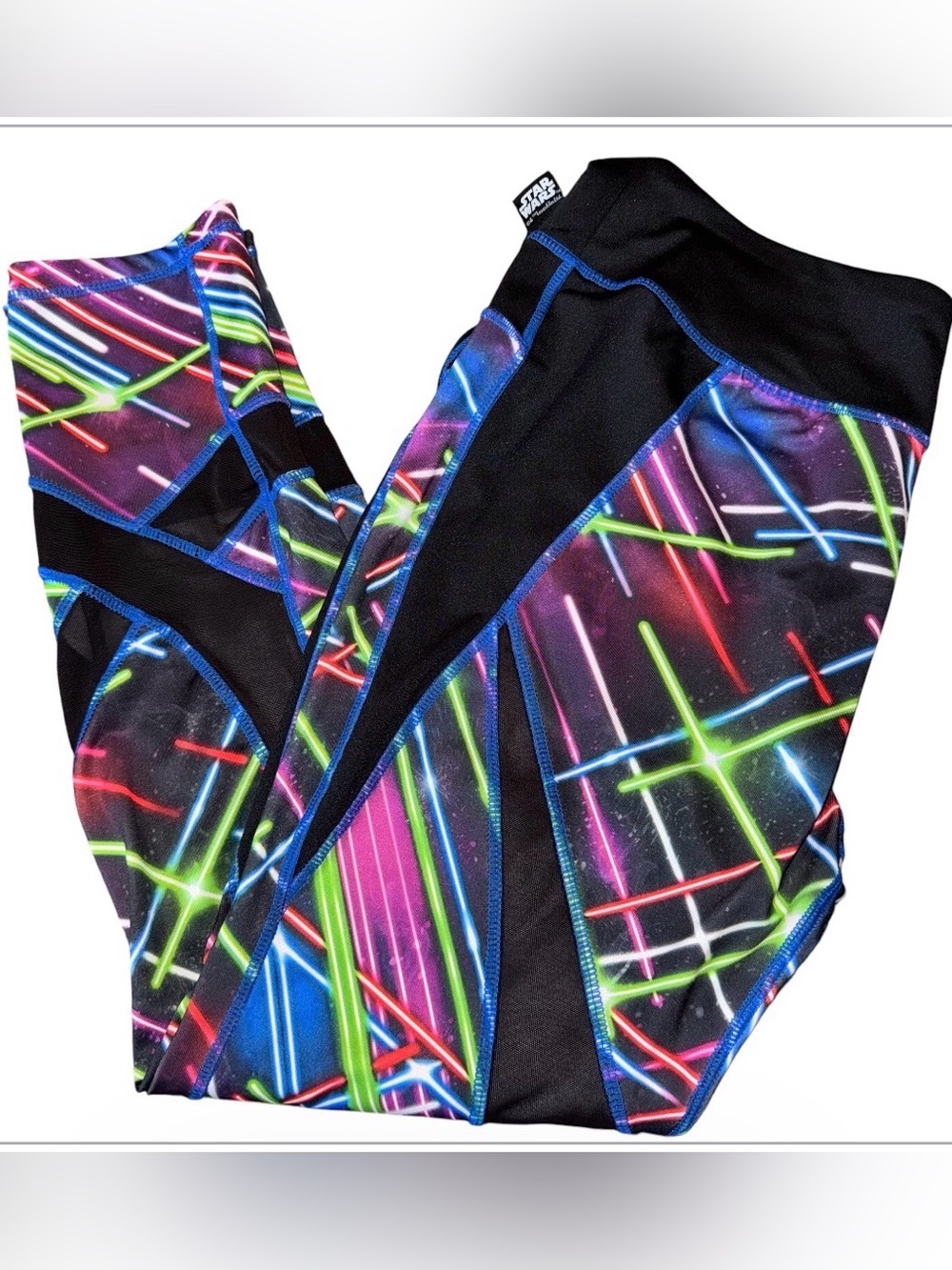 Star Wars Force Training Leggings Women’s Large Disney Galaxy Lightsaber Print